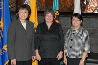 Dr. Yvette Roubideaux, Tammy Brewer, and Charlene Red Thunder